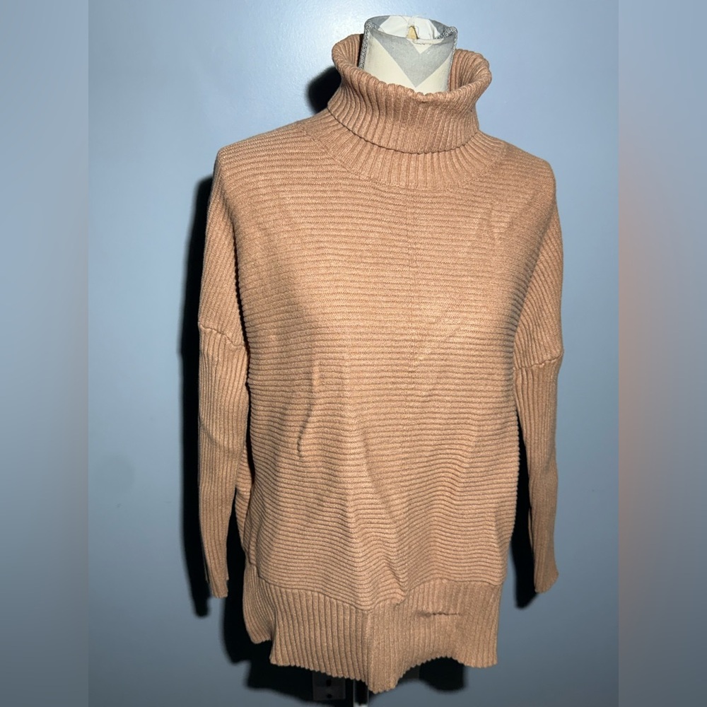 Elegant Tan Turtleneck Sweater for Women